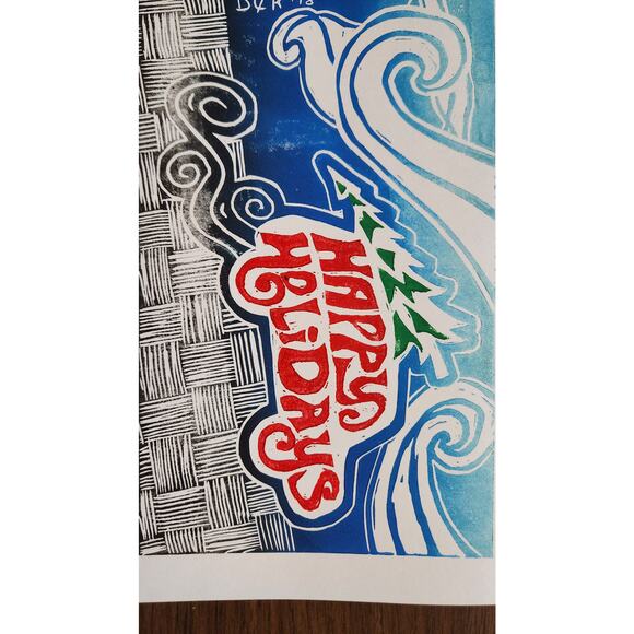 Happy Holidays Car 5"x7" Greeting Cards Set of 6 Acid Free Card Stock Art Print - Picture 2 of 7